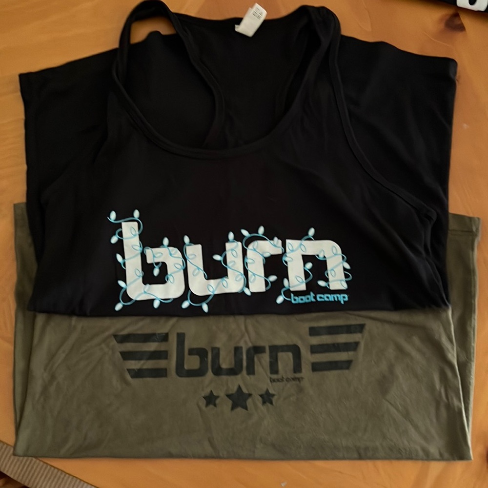 Lot of Two Burn Boot Camp tanks Murph and Christmas